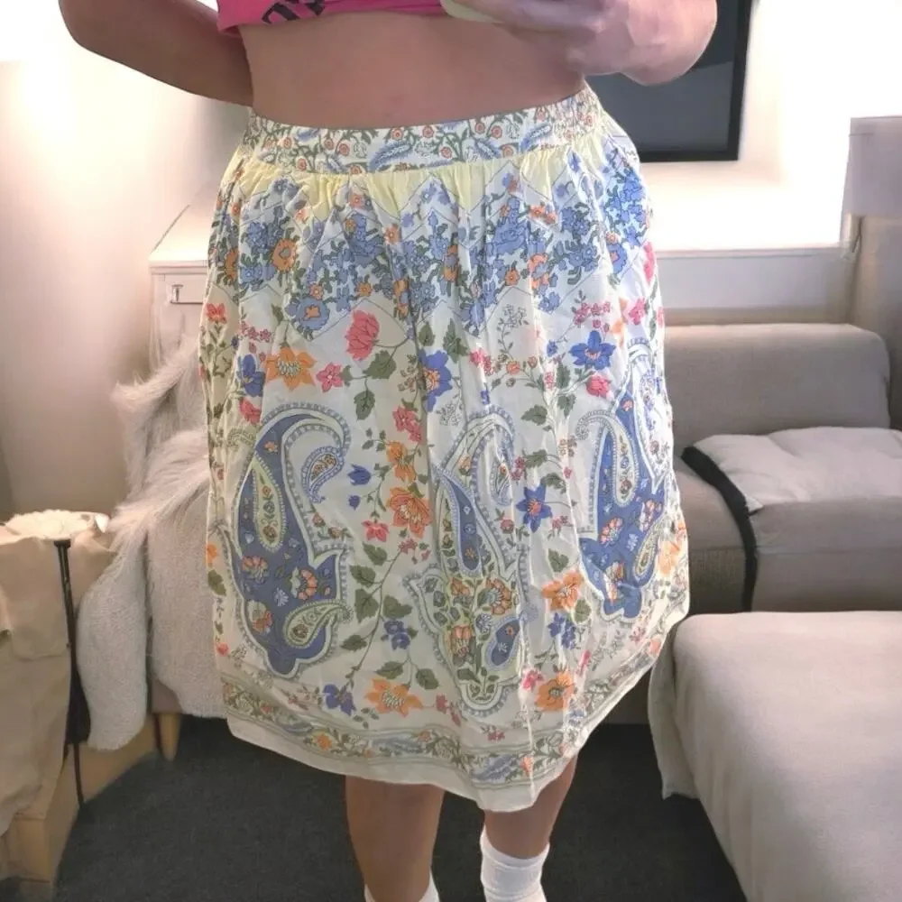 Talbots Vintage Cotton Floral Skirt Size 10